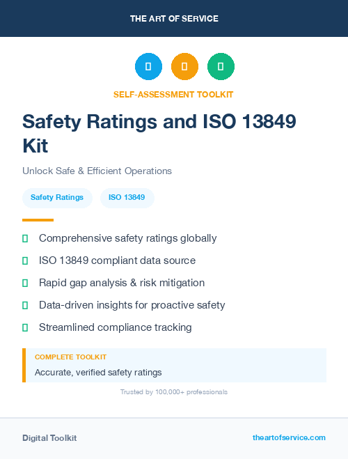 Safety Ratings and ISO 13849 Kit