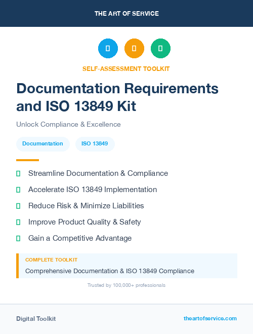 Documentation Requirements and ISO 13849 Kit