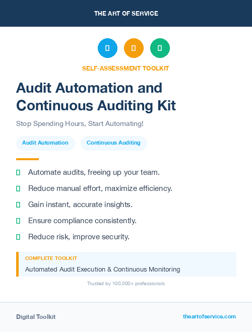 Audit Automation and Continuous Auditing Kit