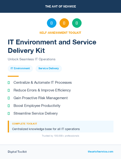 IT Environment and Service Delivery Kit