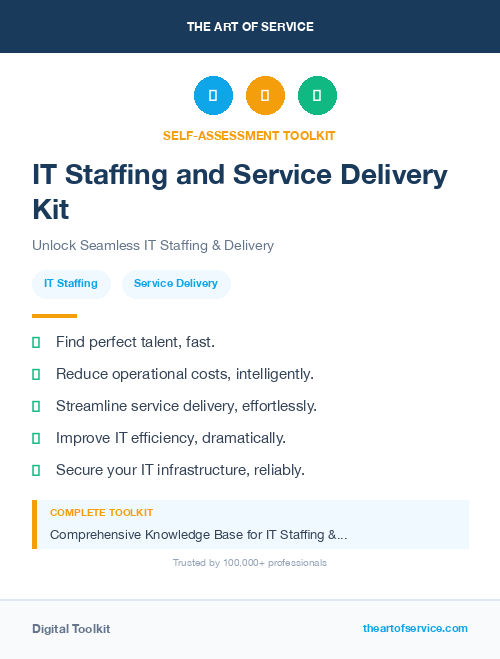 IT Staffing and Service Delivery Kit