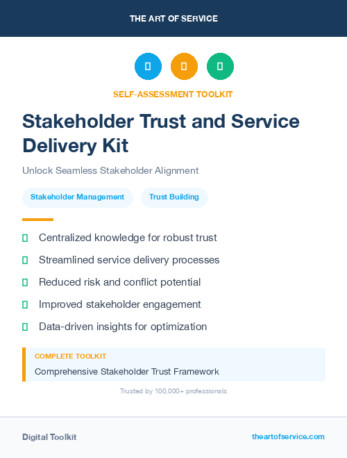 Stakeholder Trust and Service Delivery Kit