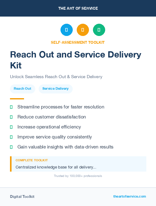 Reach Out and Service Delivery Kit