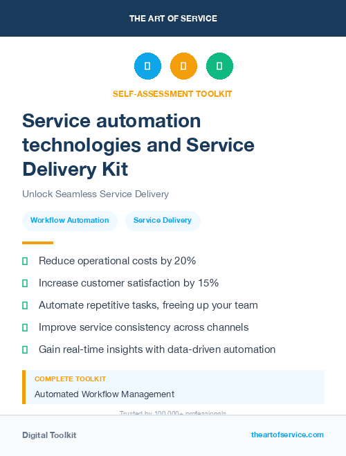 Service automation technologies and Service Delivery Kit