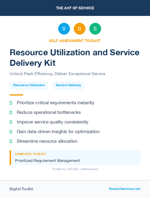 Resource Utilization and Service Delivery Kit