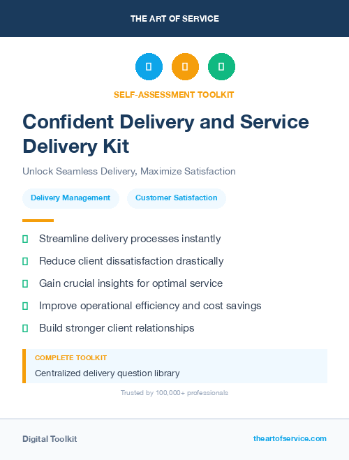 Confident Delivery and Service Delivery Kit