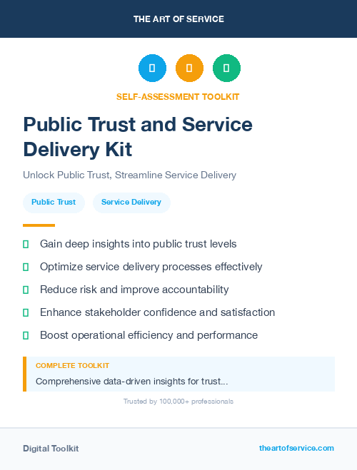 Public Trust and Service Delivery Kit