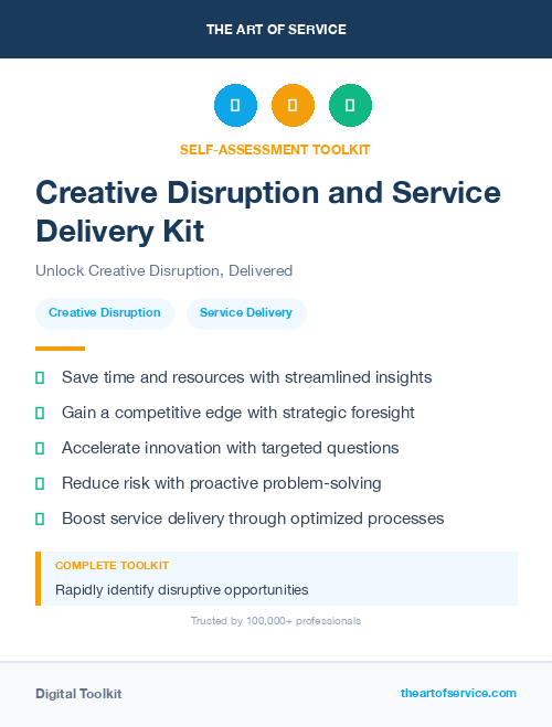 Creative Disruption and Service Delivery Kit