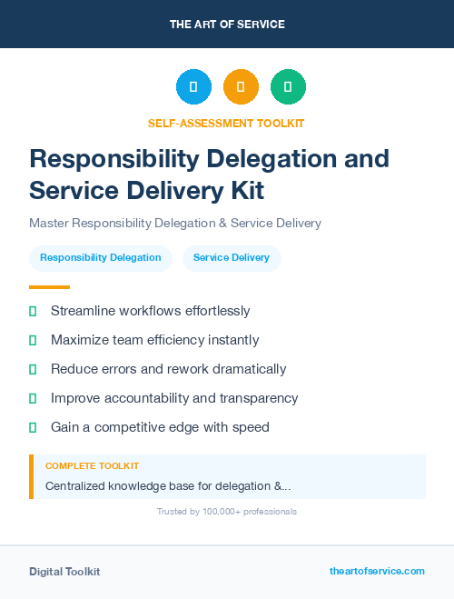 Responsibility Delegation and Service Delivery Kit