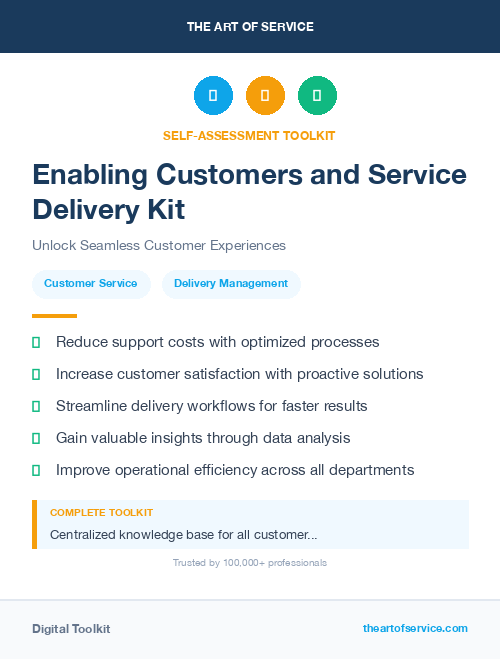 Enabling Customers and Service Delivery Kit