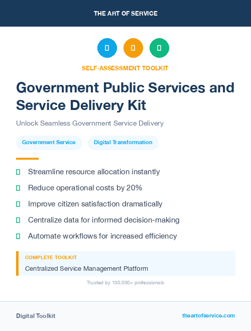 Government Public Services and Service Delivery Kit