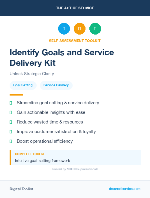 Identify Goals and Service Delivery Kit