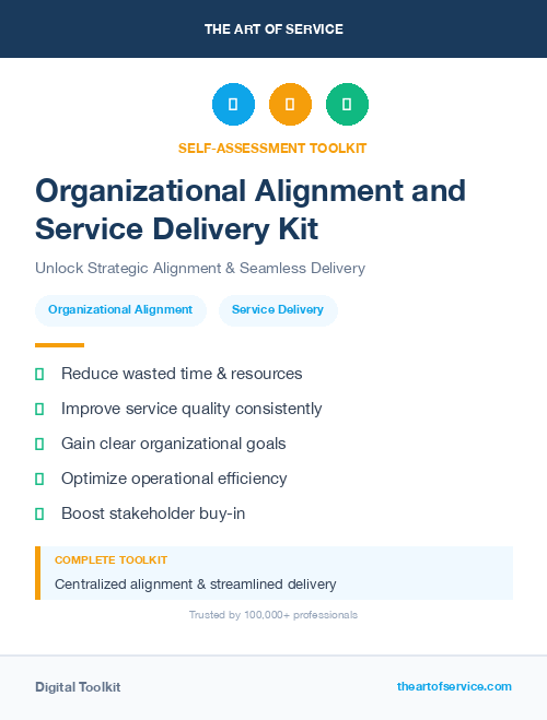 Organizational Alignment and Service Delivery Kit
