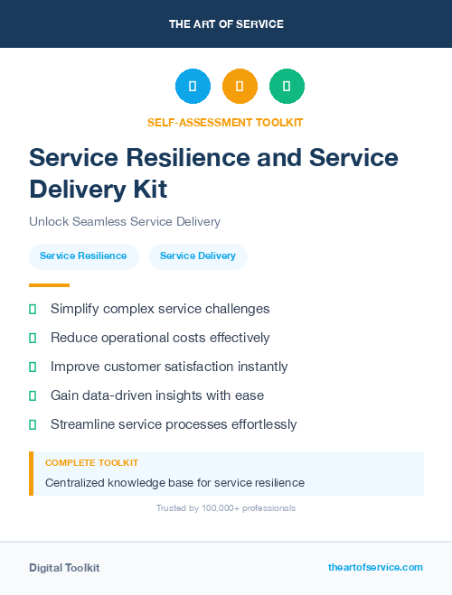 Service Resilience and Service Delivery Kit