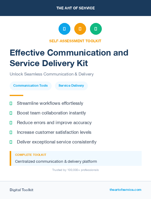 Effective Communication and Service Delivery Kit