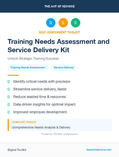 Training Needs Assessment and Service Delivery Kit