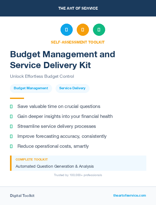 Budget Management and Service Delivery Kit