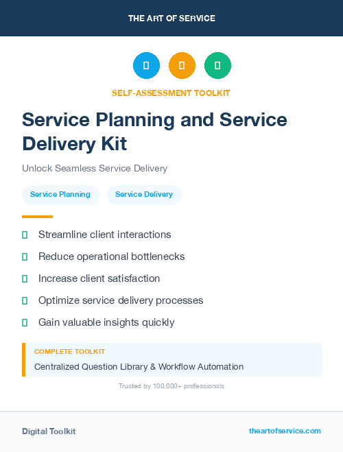 Service Planning and Service Delivery Kit
