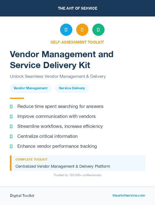 Vendor Management and Service Delivery Kit