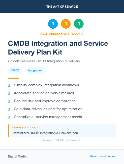 CMDB Integration and Service Delivery Plan Kit