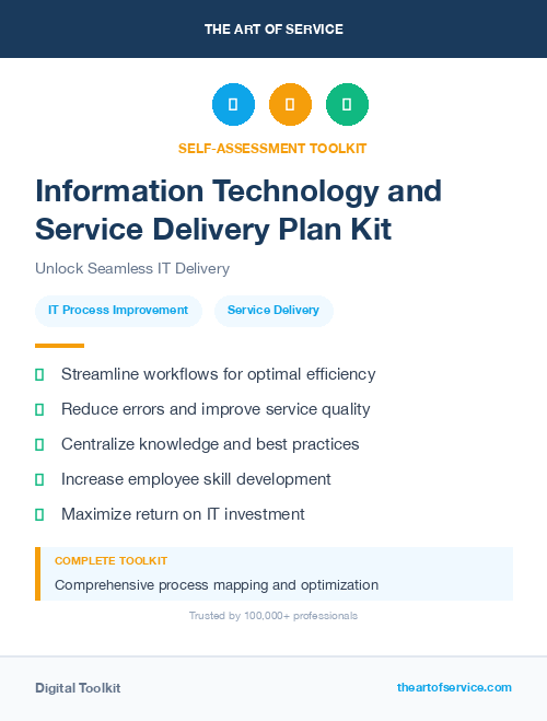 Information Technology and Service Delivery Plan Kit