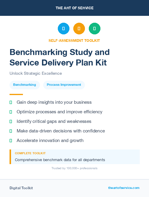 Benchmarking Study and Service Delivery Plan Kit