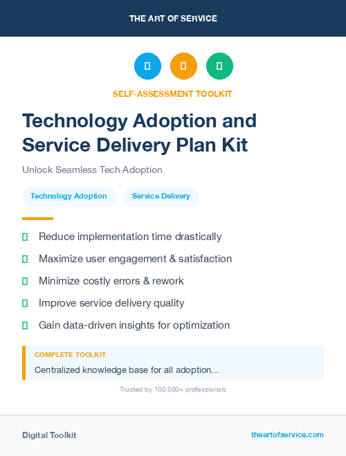 Technology Adoption and Service Delivery Plan Kit