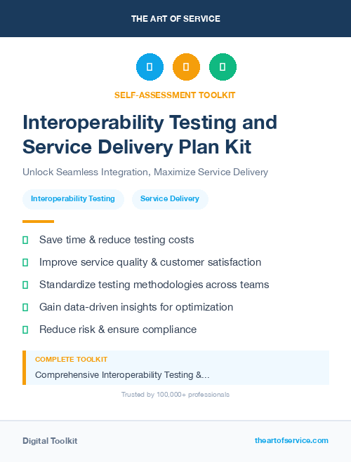 Interoperability Testing and Service Delivery Plan Kit