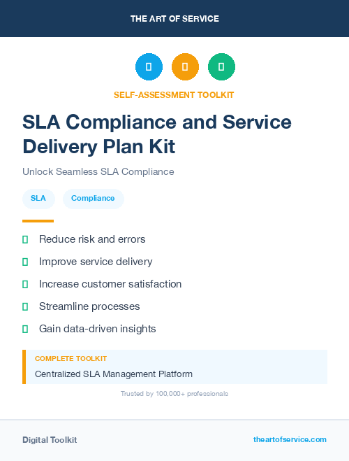 SLA Compliance and Service Delivery Plan Kit