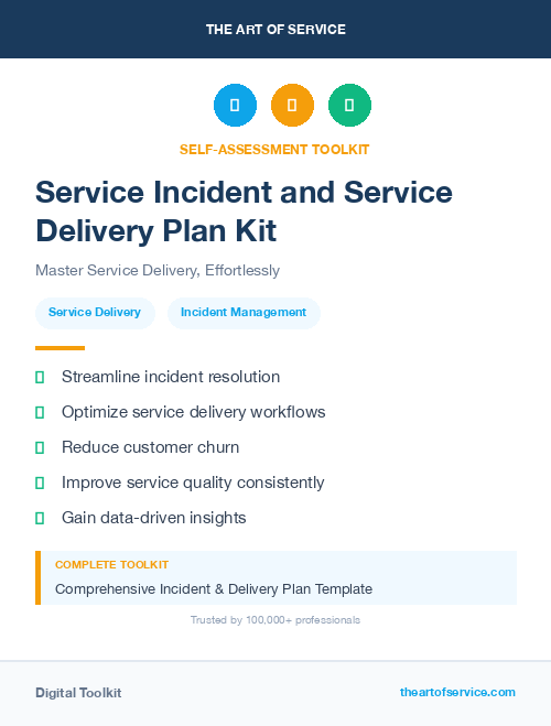 Service Incident and Service Delivery Plan Kit