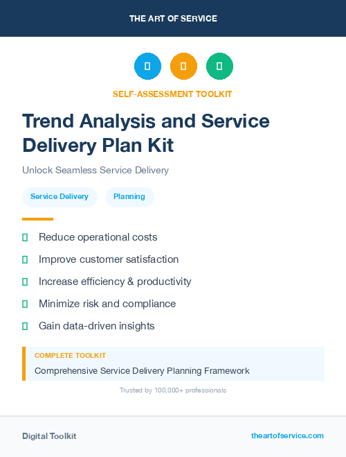 Trend Analysis and Service Delivery Plan Kit