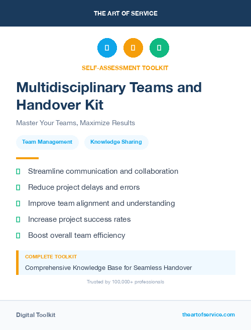 Multidisciplinary Teams and Handover Kit