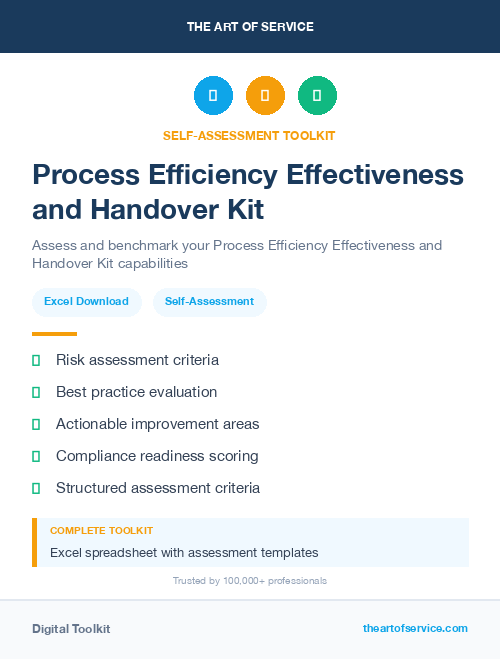 Process Efficiency Effectiveness and Handover Kit