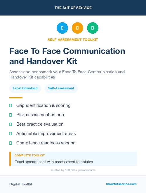 Face To Face Communication and Handover Kit
