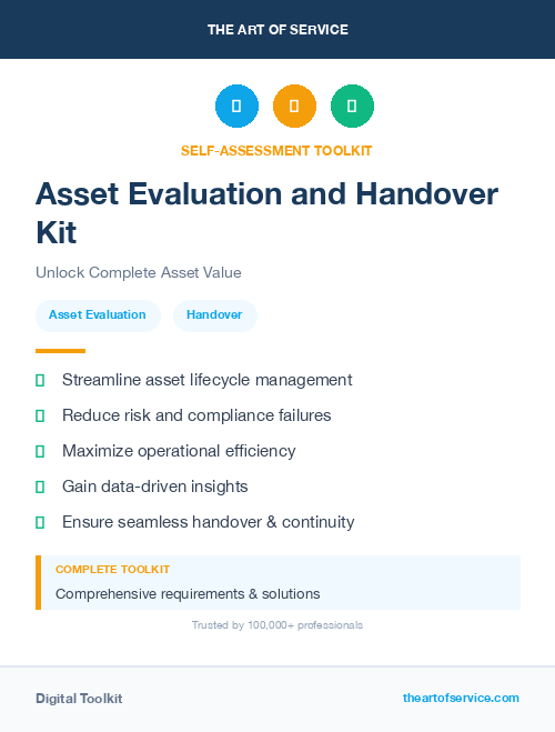 Asset Evaluation and Handover Kit