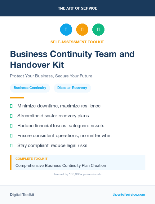 Business Continuity Team and Handover Kit