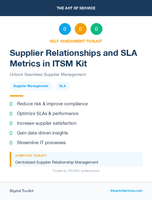 Supplier Relationships and SLA Metrics in ITSM Kit