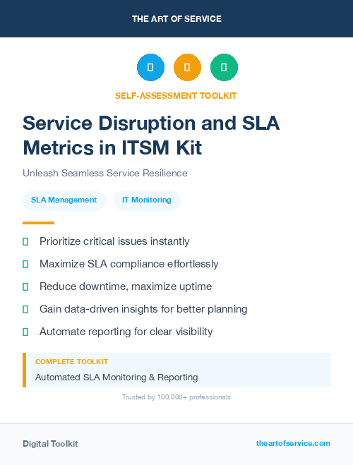 Service Disruption and SLA Metrics in ITSM Kit