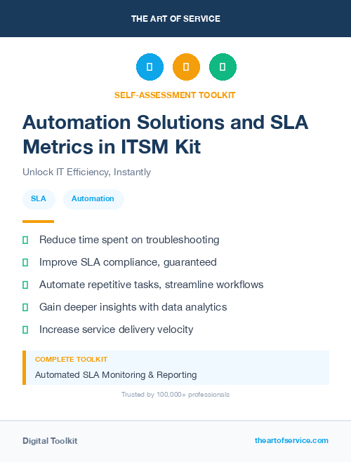 Automation Solutions and SLA Metrics in ITSM Kit
