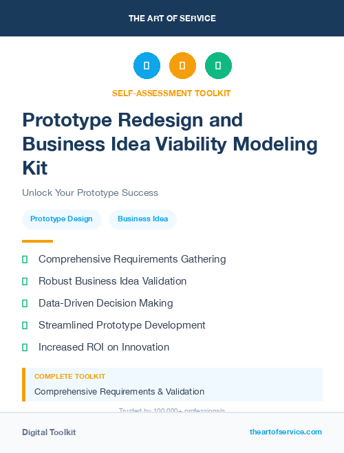 Prototype Redesign and Business Idea Viability Modeling Kit