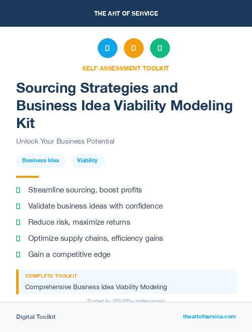 Sourcing Strategies and Business Idea Viability Modeling Kit