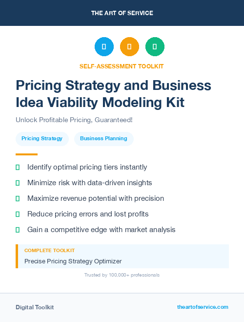 Pricing Strategy and Business Idea Viability Modeling Kit
