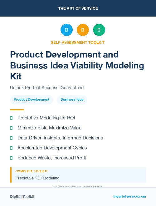 Product Development and Business Idea Viability Modeling Kit