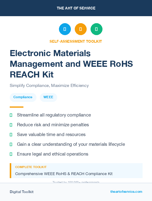 Electronic Materials Management and WEEE RoHS REACH Kit