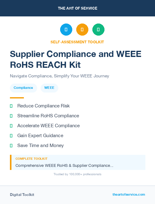 Supplier Compliance and WEEE RoHS REACH Kit