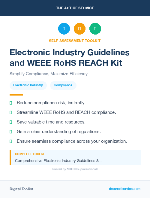 Electronic Industry Guidelines and WEEE RoHS REACH Kit
