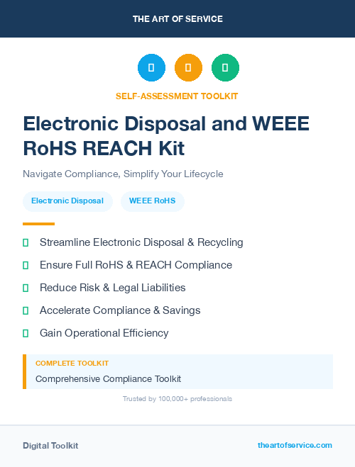 Electronic Disposal and WEEE RoHS REACH Kit