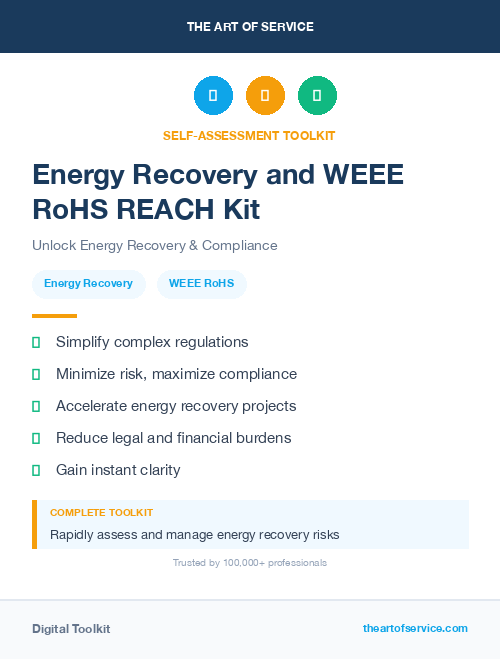 Energy Recovery and WEEE RoHS REACH Kit