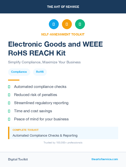 Electronic Goods and WEEE RoHS REACH Kit
