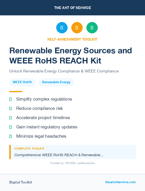 Renewable Energy Sources and WEEE RoHS REACH Kit